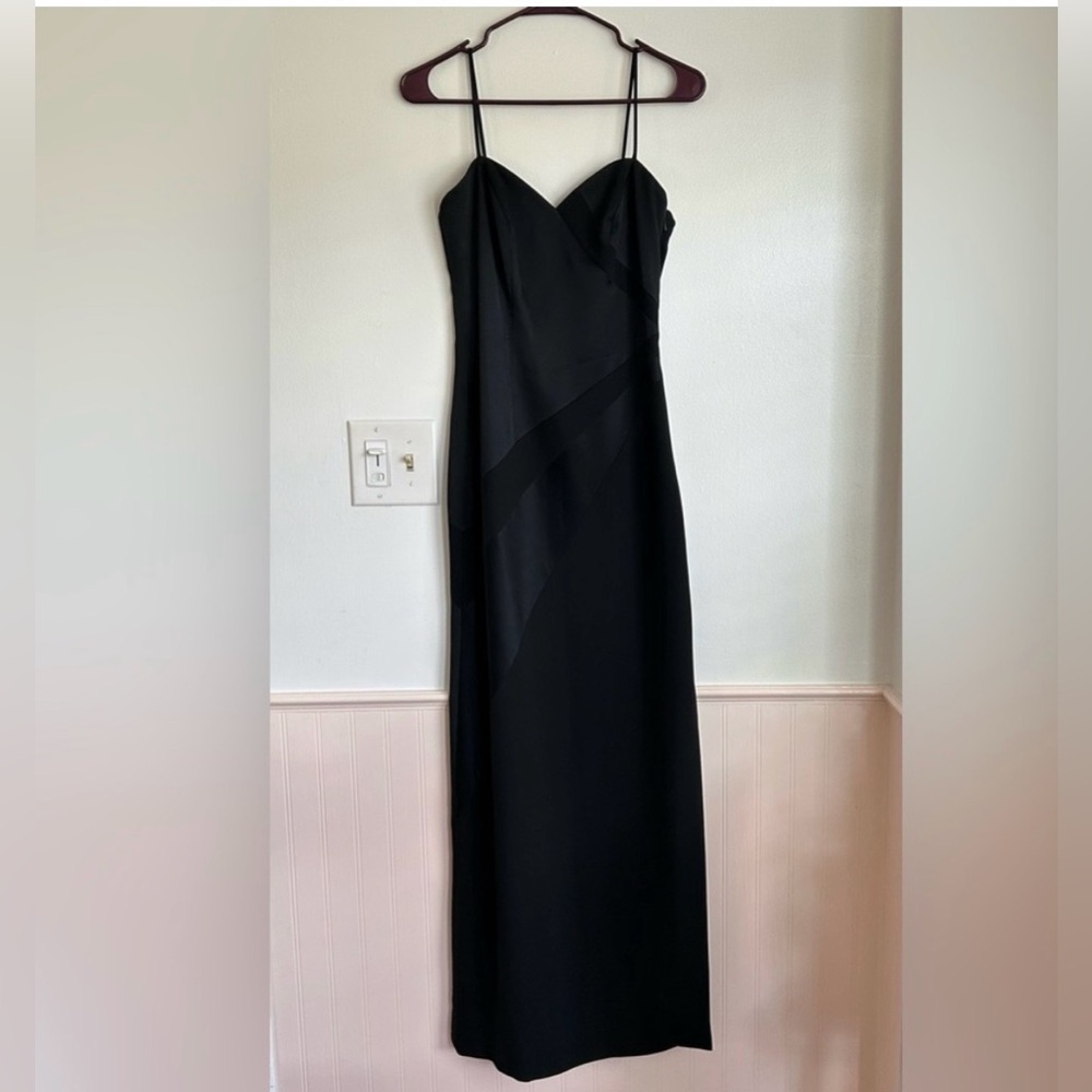 90s Black Maxi Dress Spaghetti Straps Size 4 Vintage Party Special Occasion - Picture 6 of 7